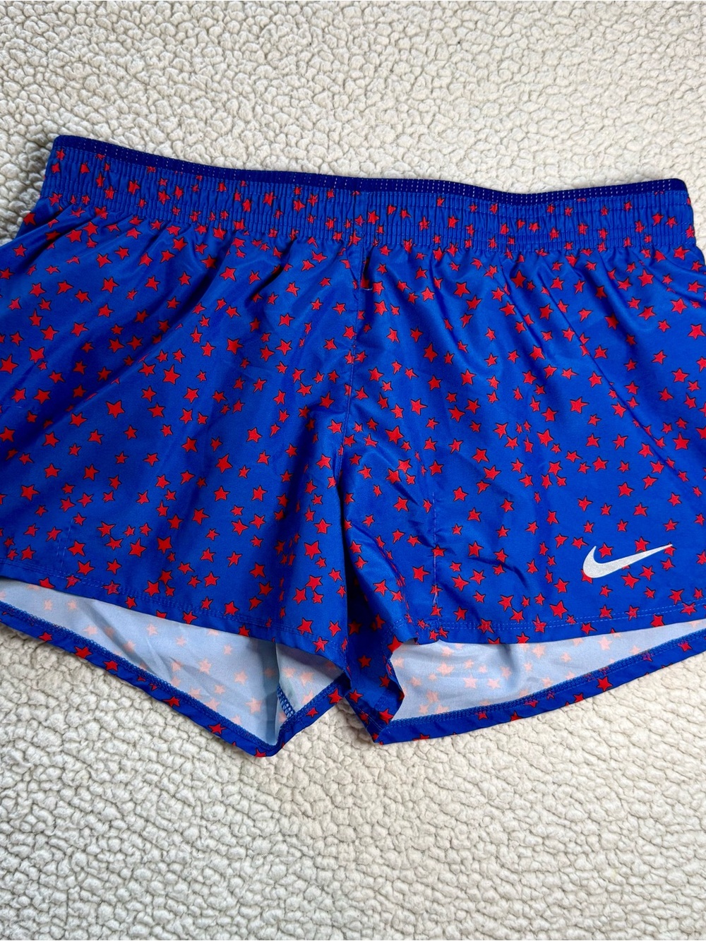 Nike Royal Blue Shorts with Red Star Pattern